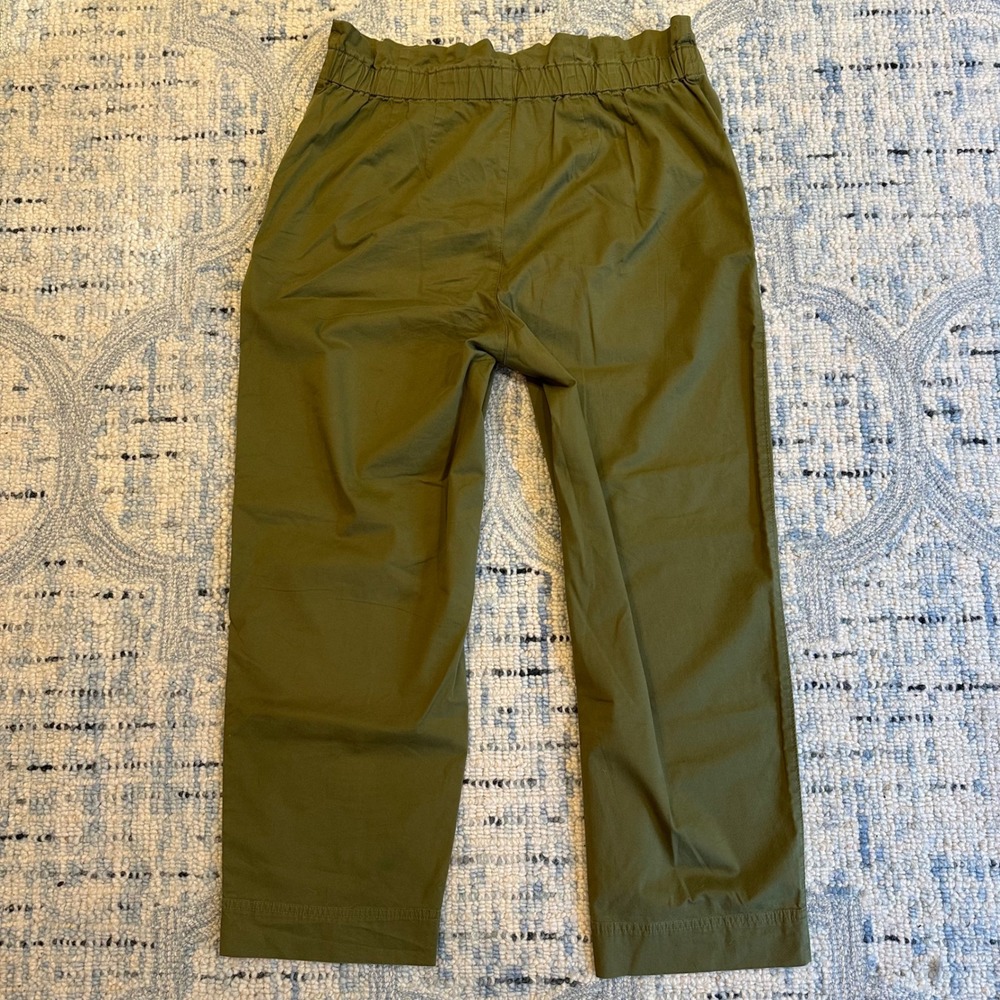Madewell Olive Green Pull On Crop Pants Size 14 Casual Comfort Paper Bag